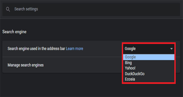 تنظیمات موتور جستجو گوگل