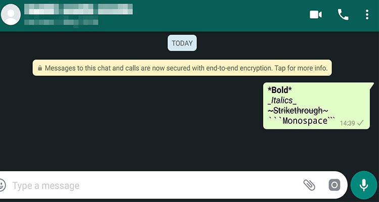 ترفند های واتساپ در مورد پیام های متنی